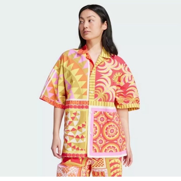adidas Other - Adidas x Farm Rio Solar Kaleidoscope Pink oversized Top S/M